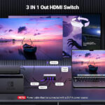 سوئیچ 1 به 3 HDMI یوگرین مدل CM624-15604 8K